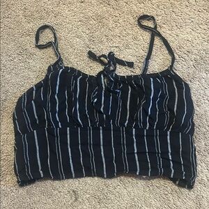 Black and White Striped Women's Top
